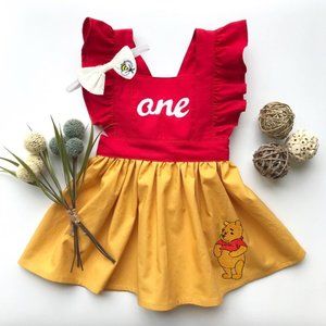 Winnie The Pooh Smash Cake Birthday Outfit Dress Clothes